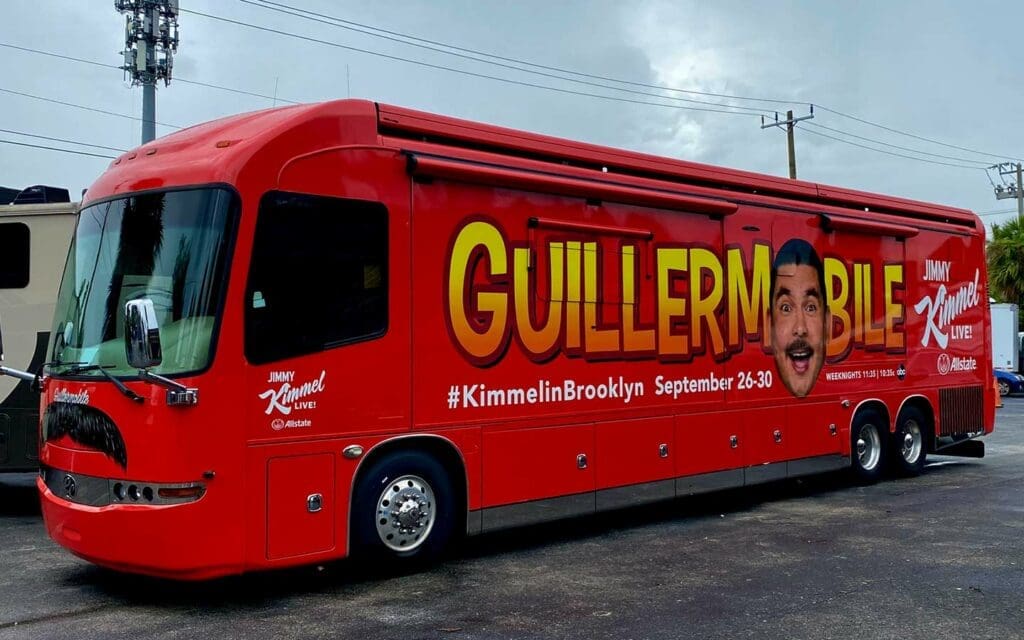 Custom wrapped RV for Jimmy Kimmel Live's Guillermobile