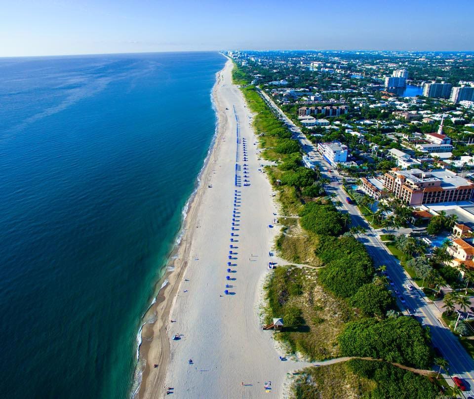 Skyview of Delray Beach coastline